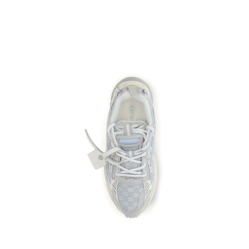 Off-White Gray Fabric Athletic Sneakers