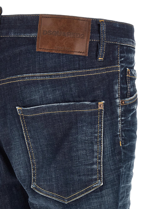Dsquared² Blue Cotton Straight-Leg Jeans