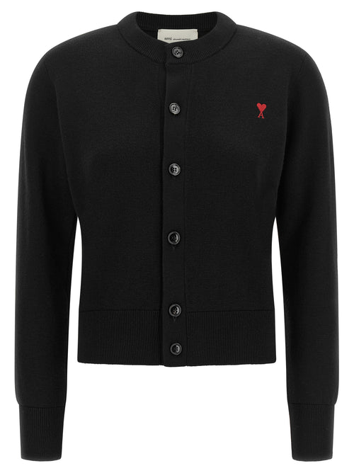 Ami Paris Black Wool Cardigan
