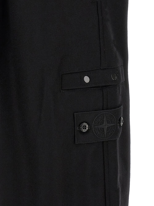 Stone Island Black Virgin Wool Cargo Pants