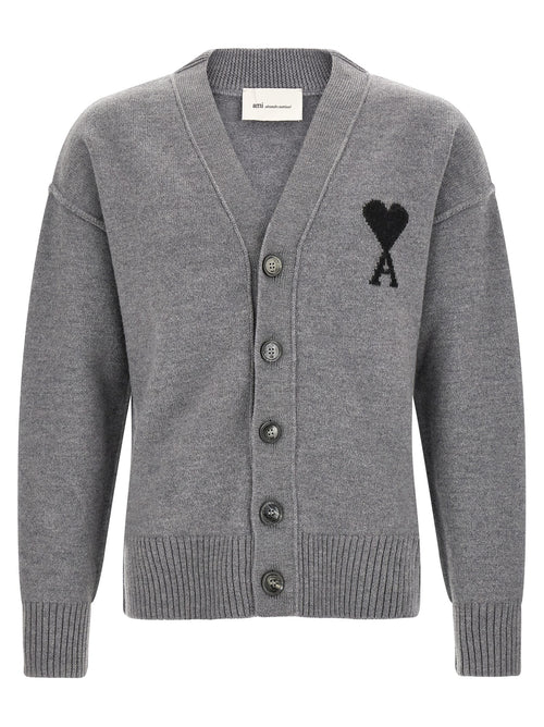 Ami Paris Gray Wool Cardigan