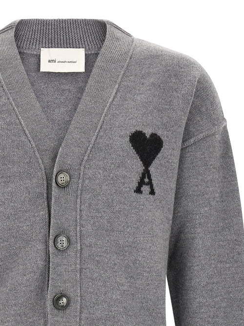 Ami Paris Gray Wool Cardigan