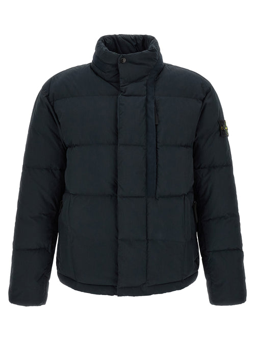 Stone Island Blue Cotton Full-Length Jacket