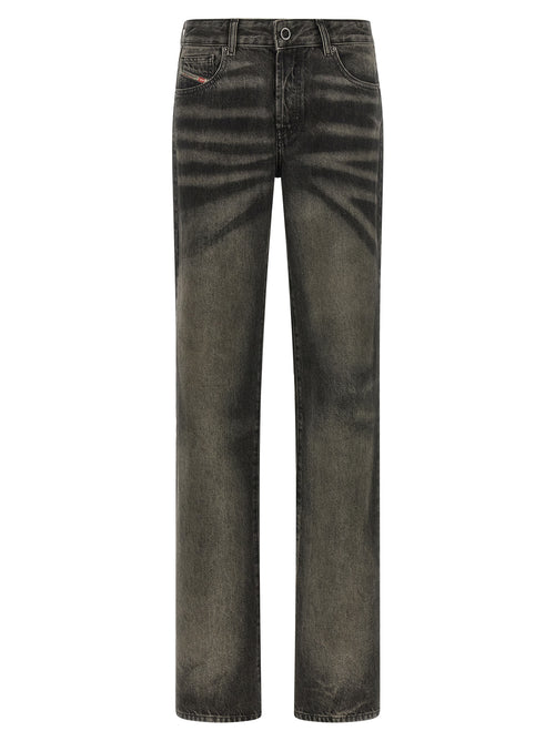 Diesel Black Cotton Straight-Leg Jeans