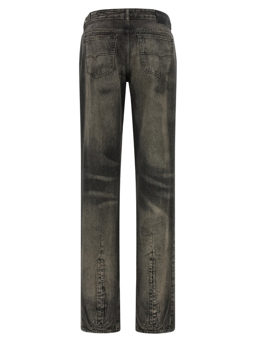 Diesel Black Cotton Straight-Leg Jeans