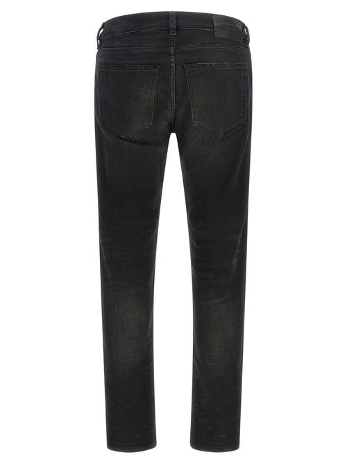 Diesel Black Cotton Tapered Jeans