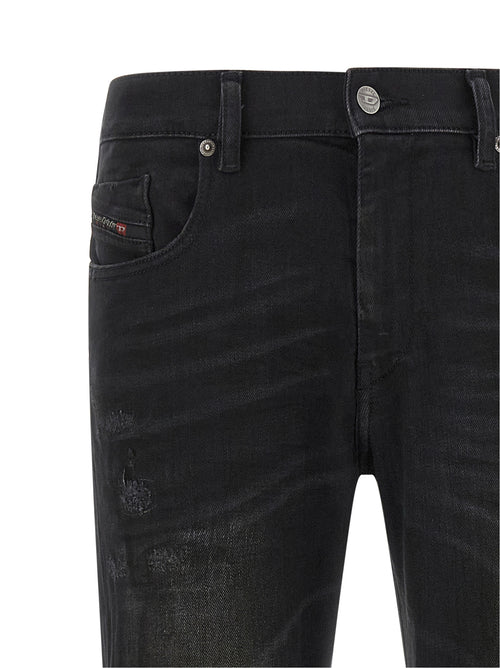 Diesel Black Cotton Tapered Jeans