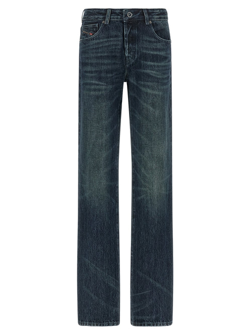 Diesel Blue Cotton Straight-Leg Jeans