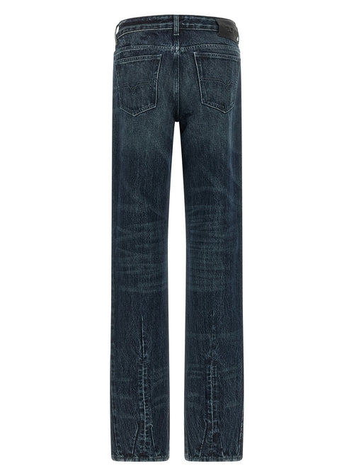 Diesel Blue Cotton Straight-Leg Jeans