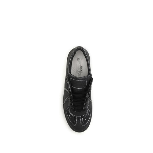 Maison Margiela Black Calf Leather Bos Taurus Low Top Sneakers