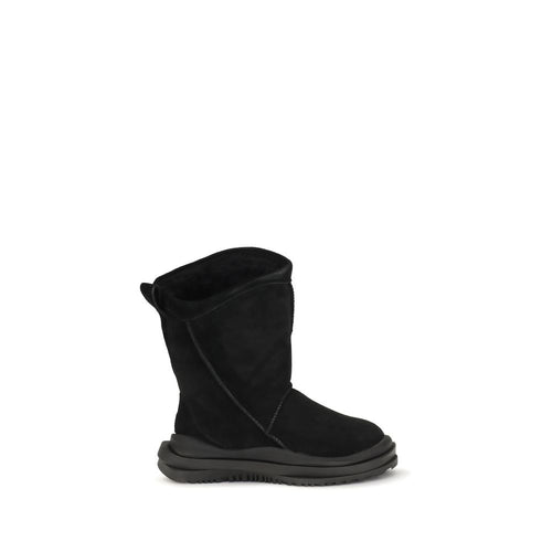 UGG Black Suede Leather Flat Boots