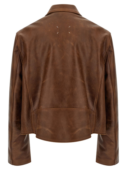 Maison Margiela Brown Calfskin Leather Jacket