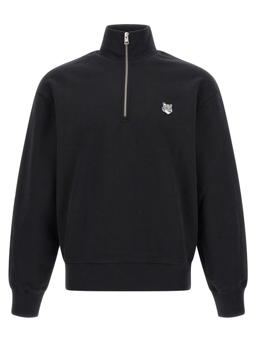 Maison Kitsuné Black Organic Cotton Sweatshirt