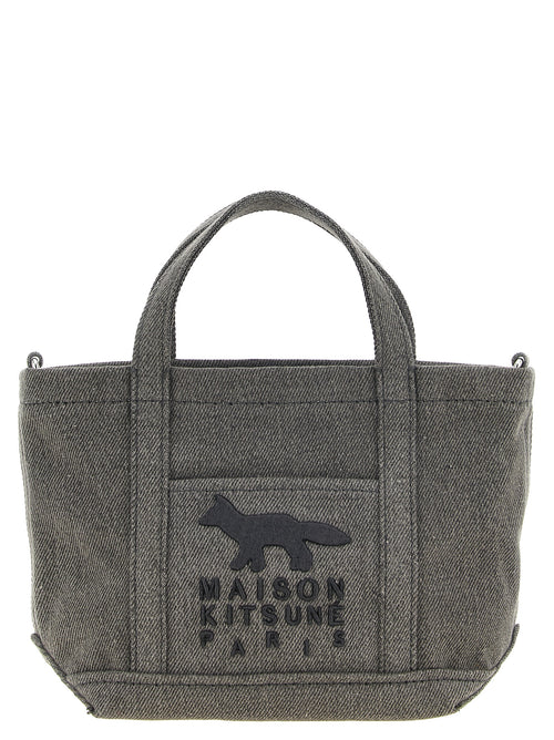 Maison Kitsuné Gray Cotton Tote Bag