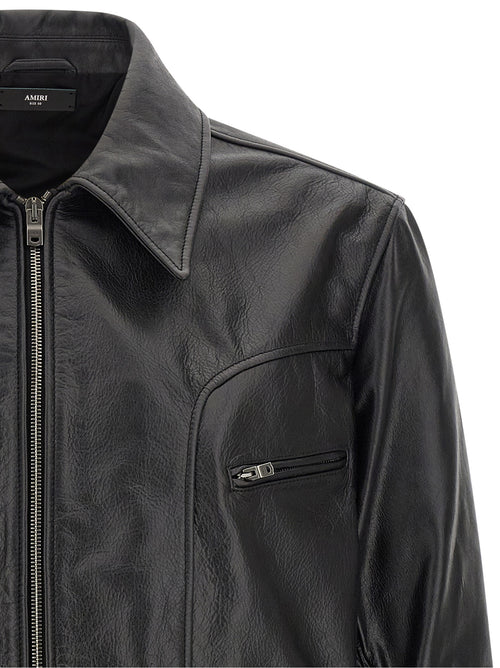 Amiri Black Calfskin Leather Jacket