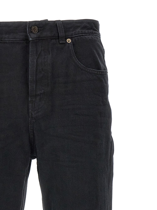 Saint Laurent Black Cotton Straight-Leg Jeans