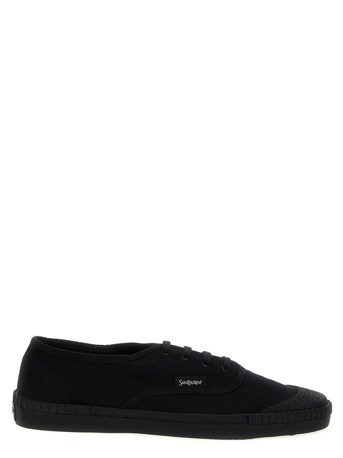 Saint Laurent Black Cotton Low Top Sneakers