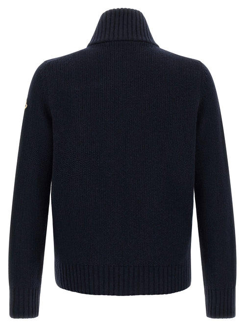 Moncler Blue Virgin Wool Cardigan