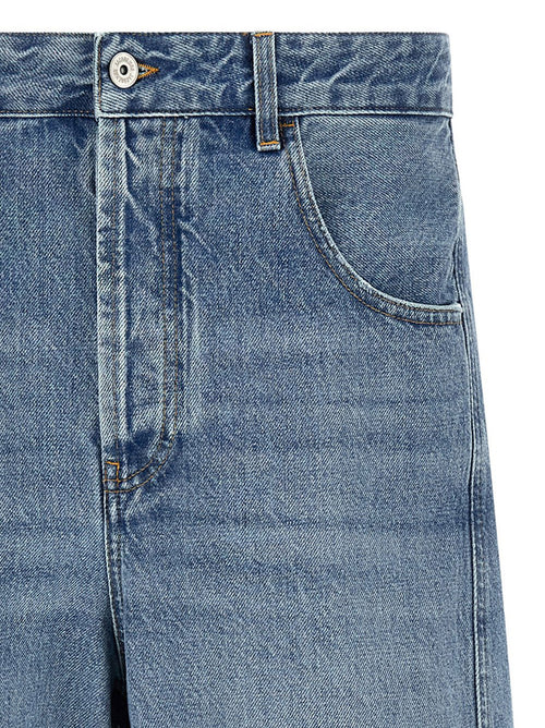 Jacquemus Blue Cotton High-Waisted Jean