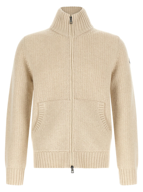 Moncler Beige Virgin Wool Cardigan