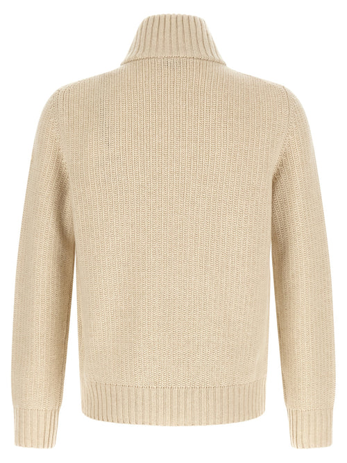 Moncler Beige Virgin Wool Cardigan