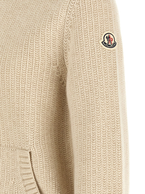 Moncler Beige Virgin Wool Cardigan