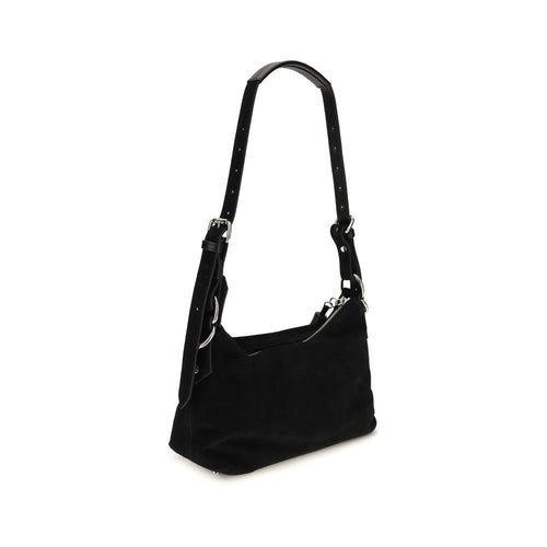 Vivienne Westwood Black Suede Leather Shoulder Bag