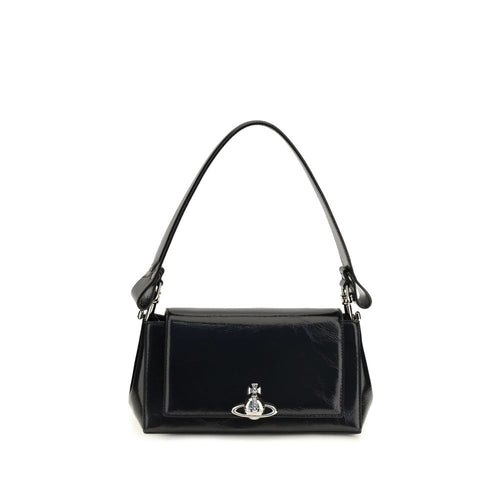 Vivienne Westwood Black Calf Leather Bos Taurus Shoulder Bag