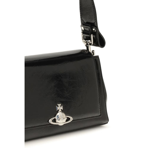 Vivienne Westwood Black Calf Leather Bos Taurus Shoulder Bag