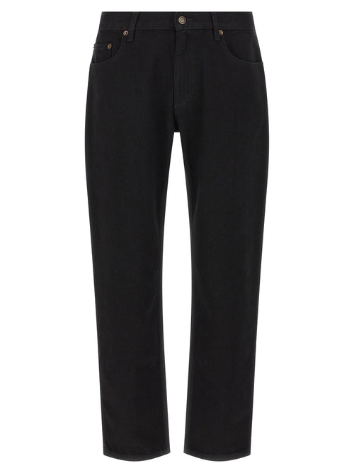 Burberry Black Cotton Straight-Leg Jeans