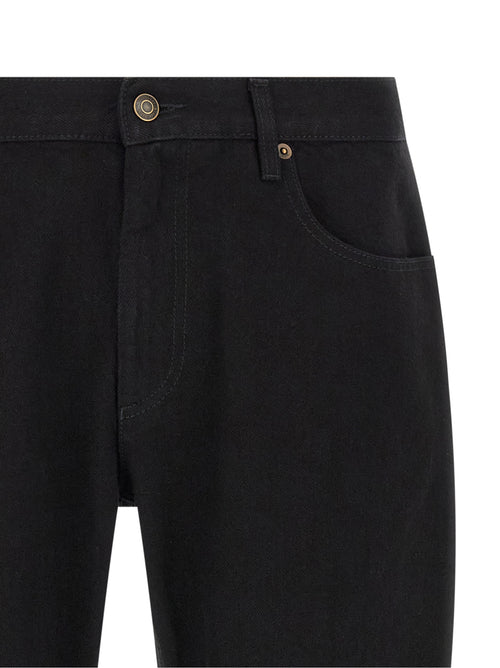 Burberry Black Cotton Straight-Leg Jeans