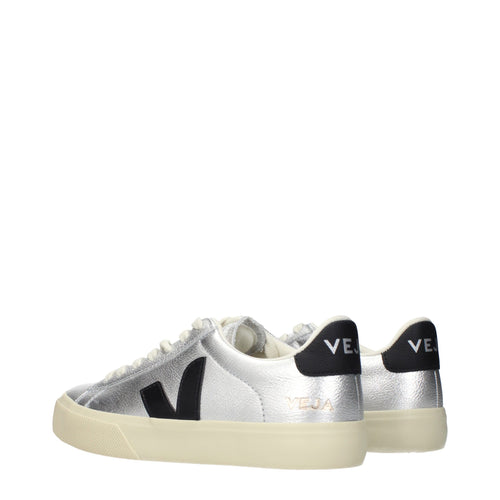 Veja Gray Leather Low Top Sneakers