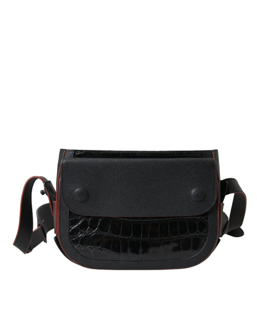 Balenciaga Black Exotic Leather Shoulder Crossbody Camera Bag