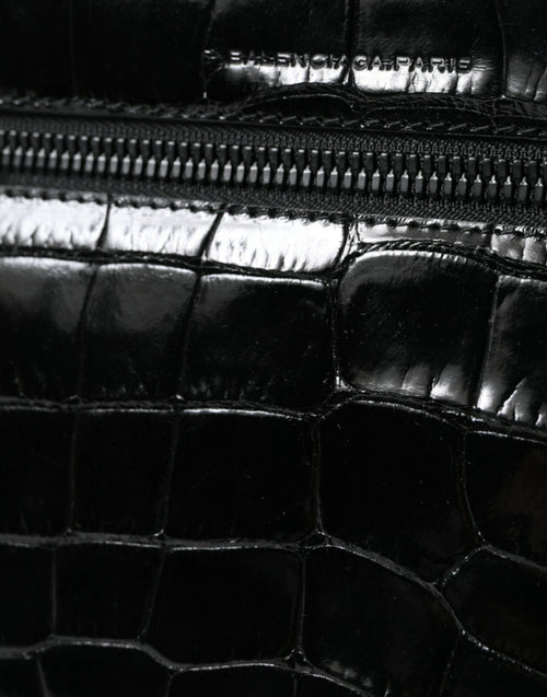 Balenciaga Black Exotic Leather Shoulder Crossbody Camera Bag