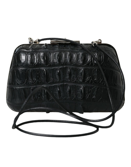 Balenciaga Black Exotic Skin Leather Shoulder Crossbody Box Clutch Bag