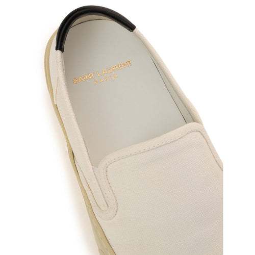 Saint Laurent White Cotton Low Top Sneakers