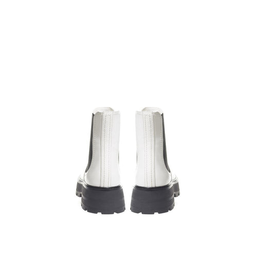 Alexander McQueen Black And White Leather Chelsea Boots