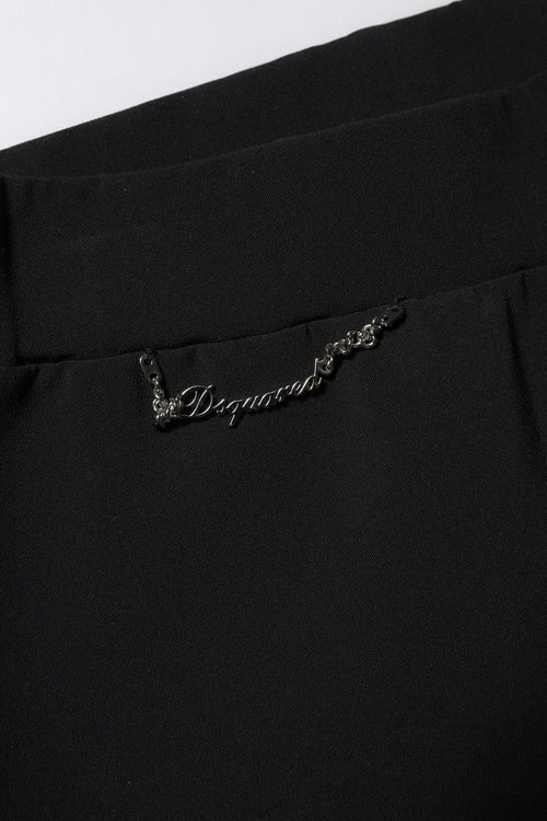 Dsquared² Black Polyester High Waisted Flared Pants