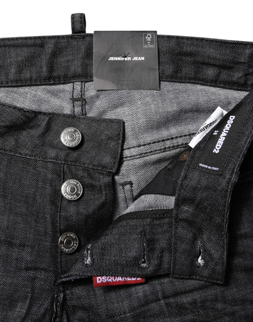 Dsquared² Black Cotton Low Waist Skinny Denim Jeans