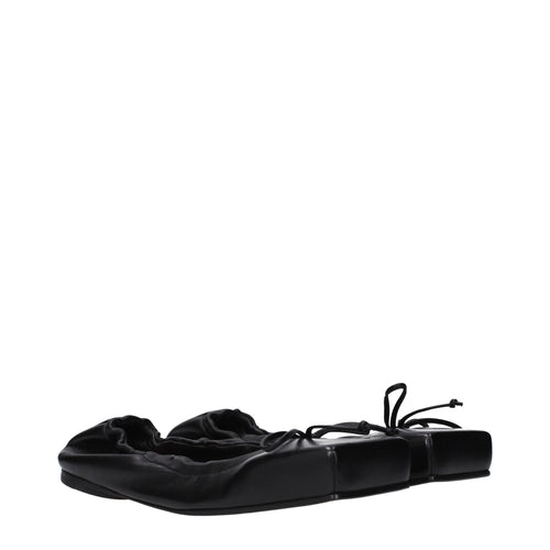 Jacquemus Black Leather Ballet Flats