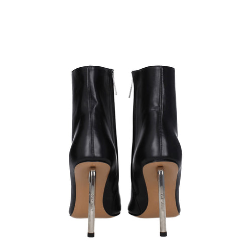 Off-White Black Leather Ankle Boots