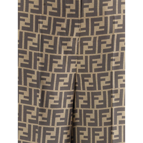 Fendi Brown Silk Casual Pants