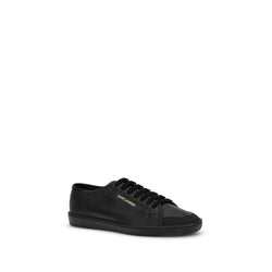 Saint Laurent Black Calf Leather Bos Taurus Sneakers