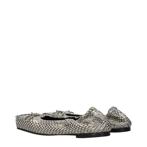 Jacquemus Beige Leather Ballet Flats