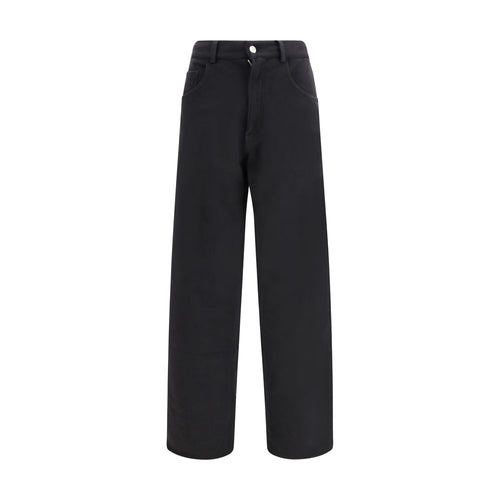 MM6 Black Cotton Casual Pants